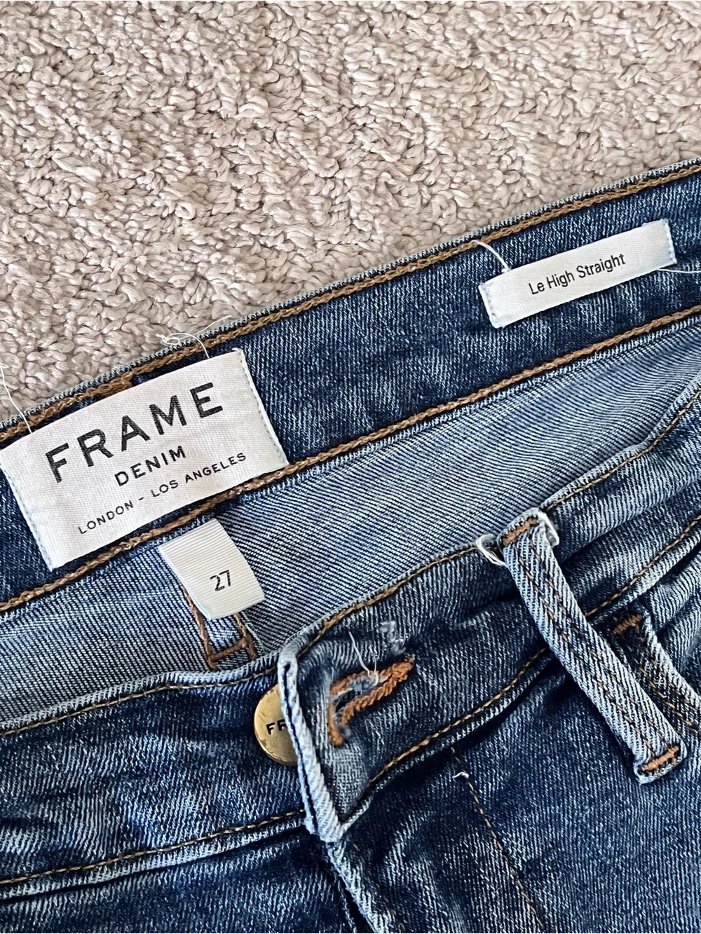 FRAME Denim Dark Blue Le High Straight Women’s Jeans - Picture 2 of 3
